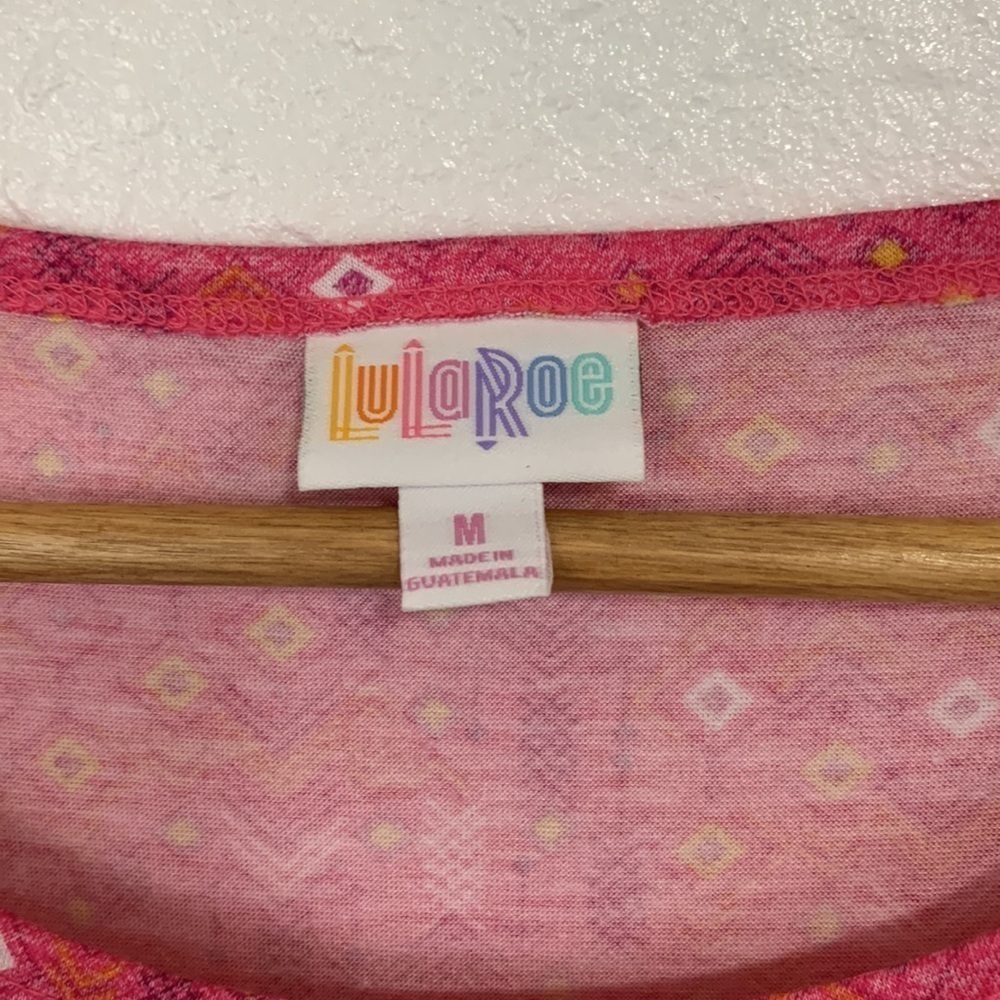 Lularoe Pink Abstract Print Julia Casual Knee Length Dress Size M - Picture 3 of 5